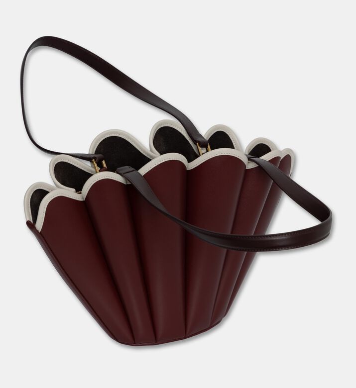 Mlouye Seashell Leather Mini Tote Bag, Burgundy, Packshot View