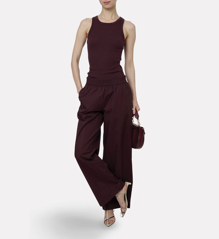 Samsoe Ribbed Racerback Fitted Tank Top, Model View