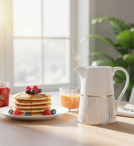 Spal Glint Porcelain Gold-details Creamer, Packshot View