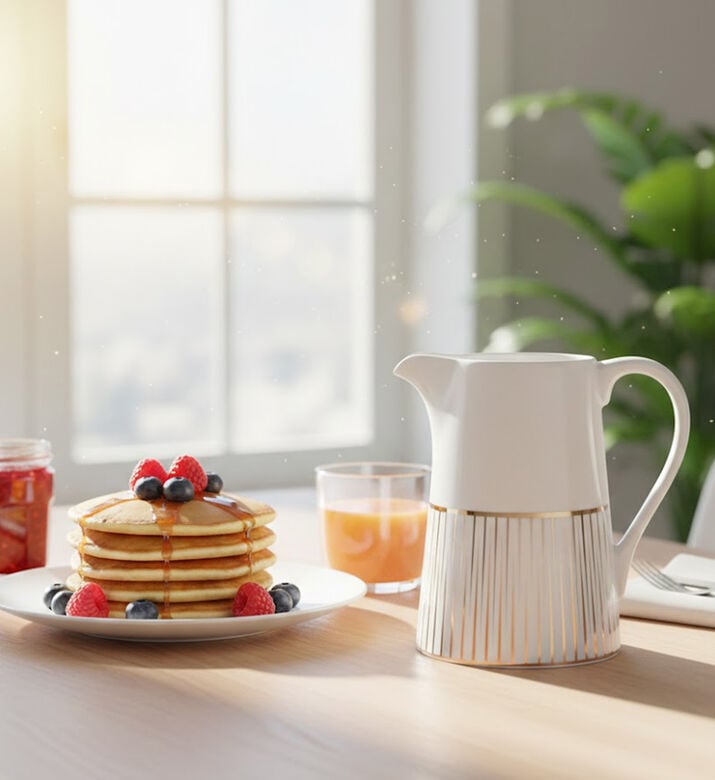 Spal Glint Porcelain Gold-details Creamer, Packshot View