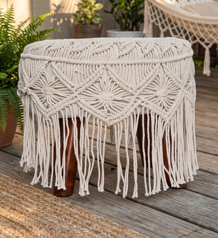 Home Deco and More Loma Hand-knotted Stool, Packshot View
