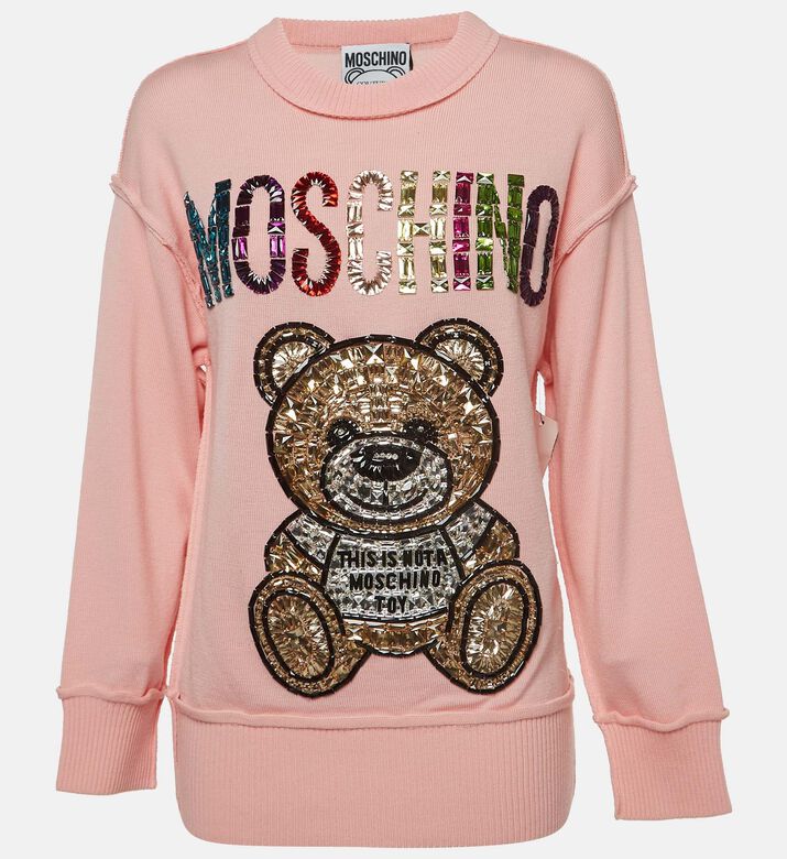 Moschino Moschino Wool Embellished Teddy Bear Sweater, Packshot View