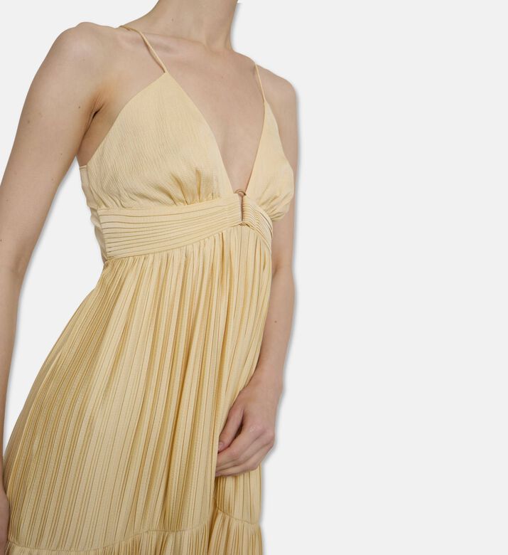 Ba and Sh Strappy Pleated Maxi Dress, Model View