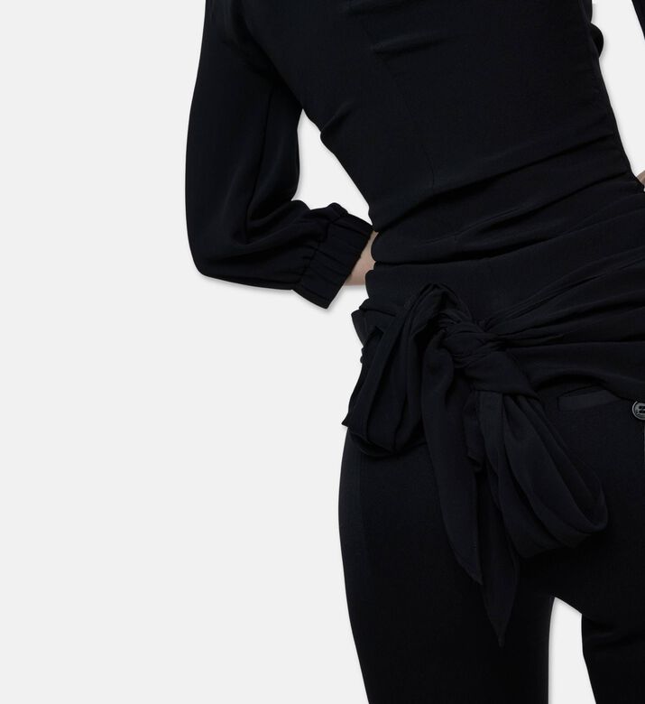 The Attico Asymmetrical Ruched Top, Model View