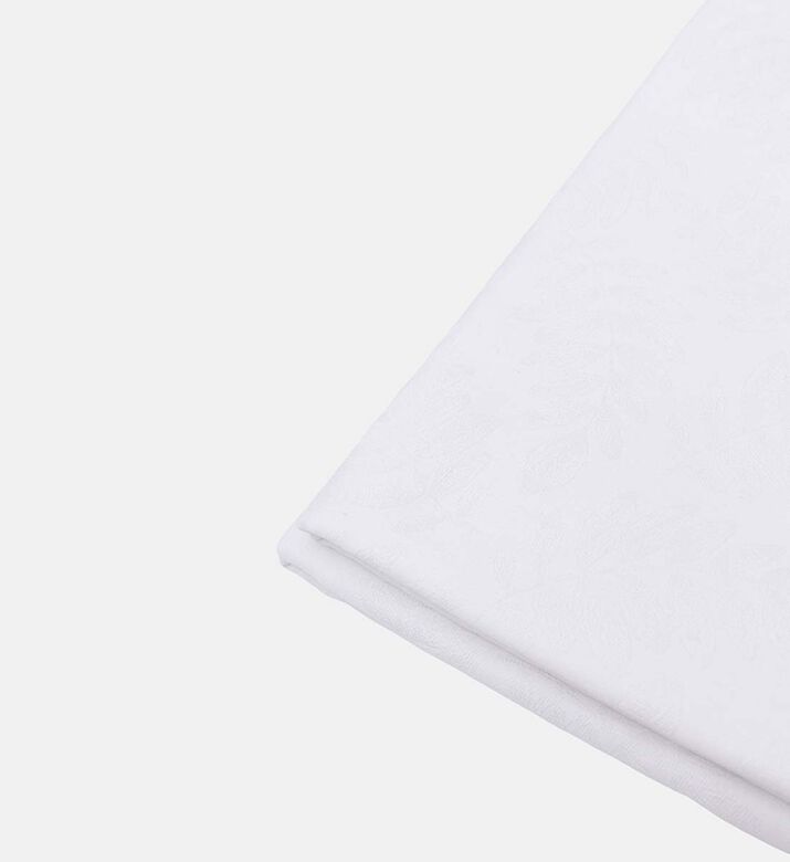 Jacquard Vegetal Mood Cotton Tablecloth, White, 150x220-cm, Packshot View