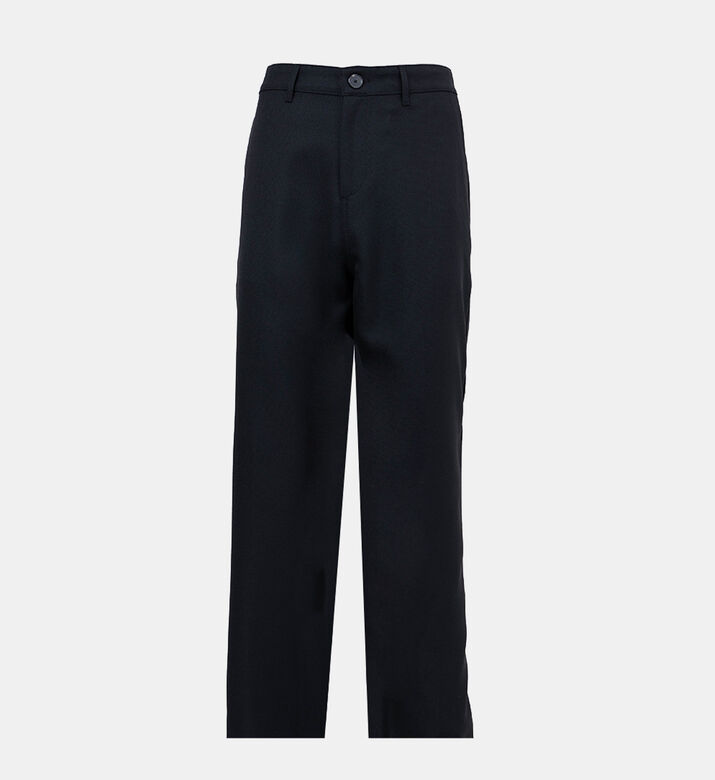 بنطال عريض الساقين بخصر متوسط