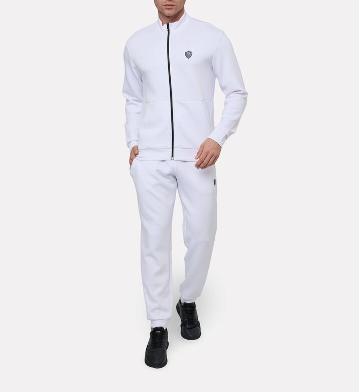EA7 Zip-fastening Long-sleeve Set, White, L, Model View