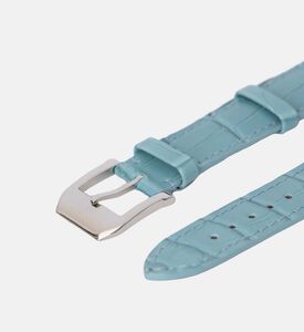 Camille Fournet Satinated Square Scale Watch Strap, Blue, Packshot View