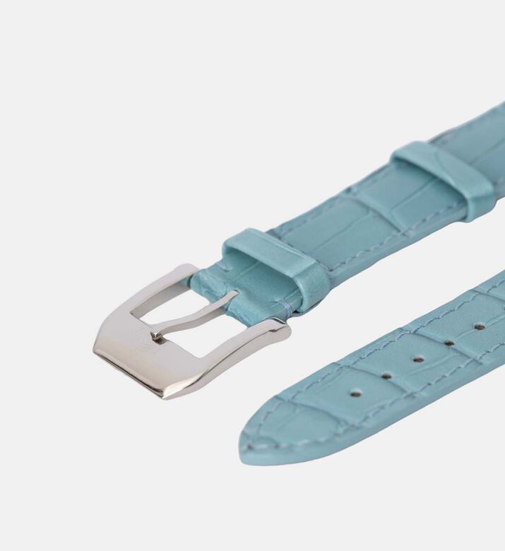 Camille Fournet Satinated Square Scale Watch Strap, Blue, Packshot View