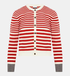 سترة كارديغان مخططة مقلّمة