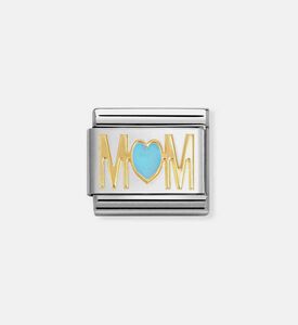 حلية مام وقلب بذهب أصفر كلاسيكية قابلة للتشكيل