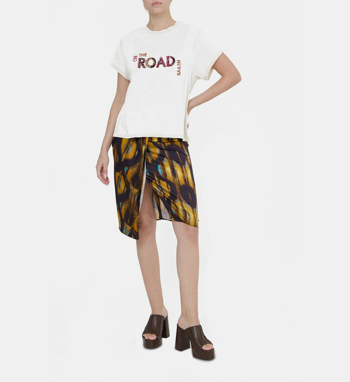 Wrap Pleated Skirt