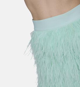 تنورة ريش قصيرة بحزام خصر مطاطي