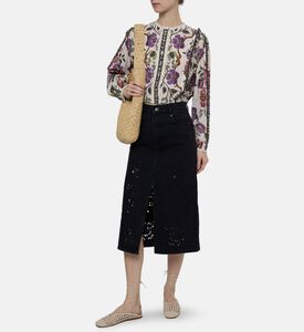 Farm Rio Rococo Floral-print Blouse, Model View