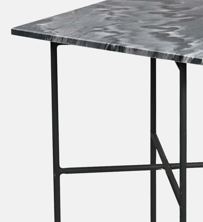 Home Deco and More Kyra Stone Top Side Table, Packshot View