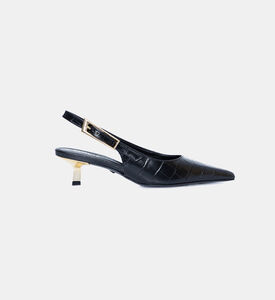 Textured Leather Slingback Pumps Textured Leather Slingback Pumps
