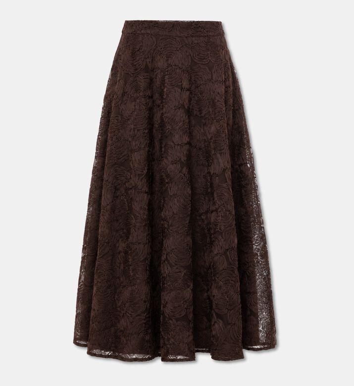 Rotate Floral Embroidered Slim Skirt, Packshot View