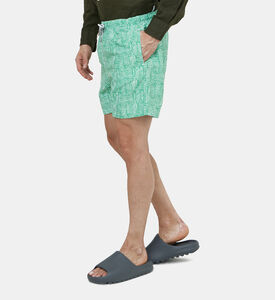 شورت سباحة مطبوع بلون أخضر ضبابي للرجال