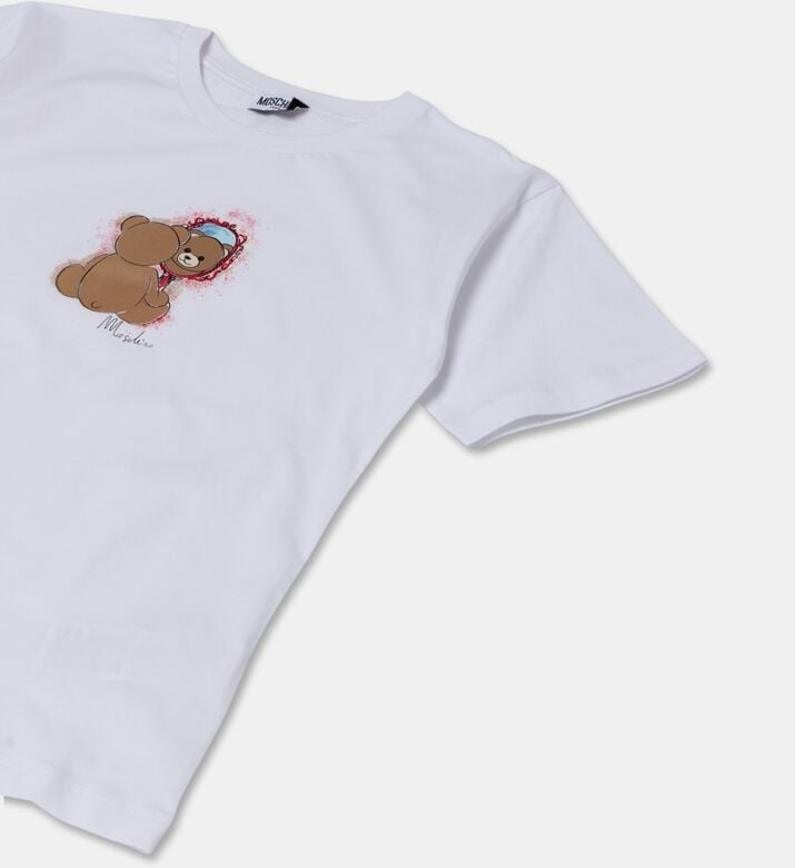 Moschino Kids Graphic Crewneck Cotton T-shirt, Packshot View