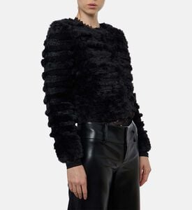 Alice and Olivia Faux Fur Long-sleeve Jacket, Model View