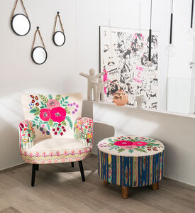 Daffodil Mango Wood Ottoman