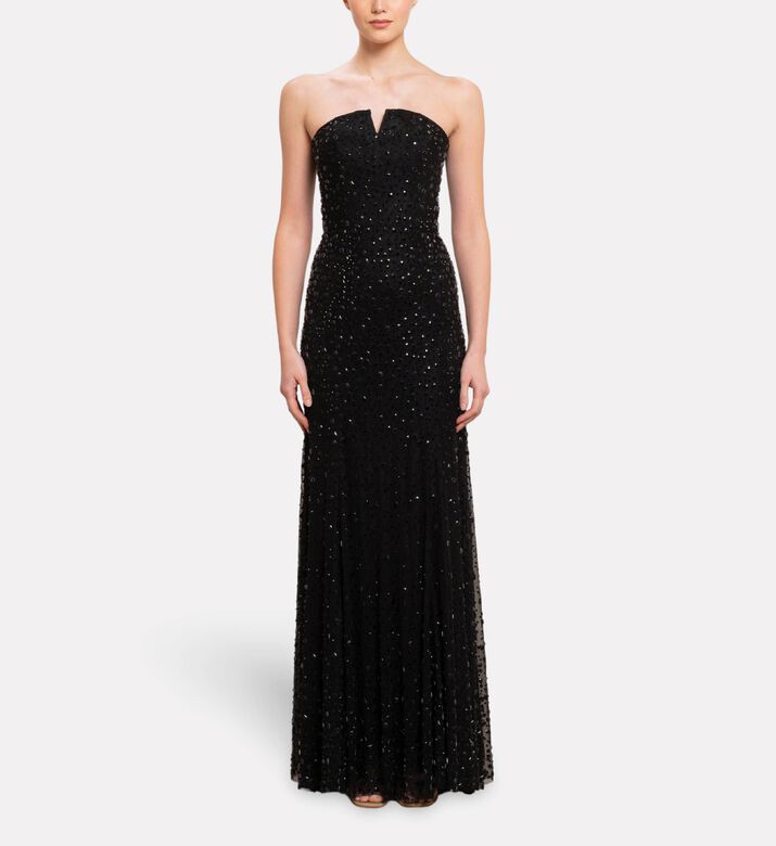 Michael Cinco Draped Cape Dress, Model View