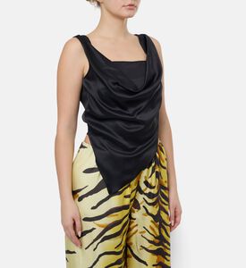 Nanushka Petra Sleeveless Satin Top, Model View