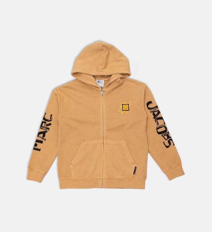 Printed Hooded Organic Cotton Cardigan