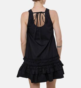 Ganni Cotton Square Neck Mini Dress, Model View