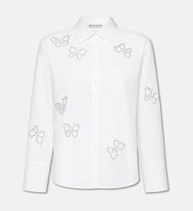 Alice + Olivia Finely Embellished Button-down Shirt, Packshot View