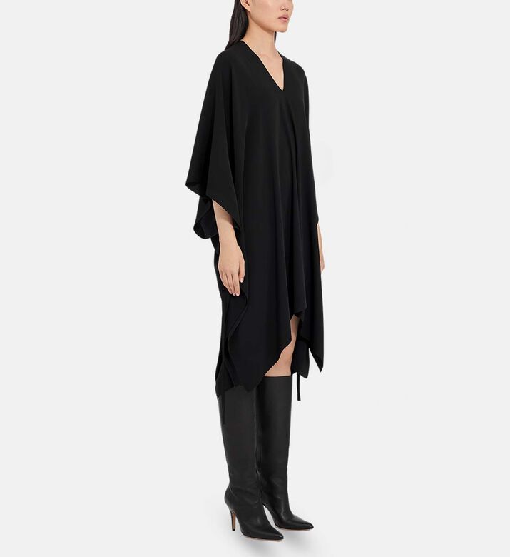 Fluid V-neck Midi Wrap Dress