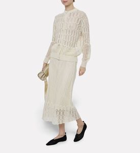 Jil Sander Zig-zag Pointelle Midi Skirt, Model View