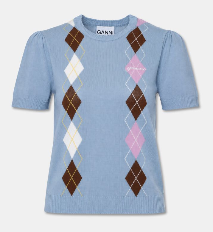Ganni Ts Argyle, Light-blue, S, Packshot View