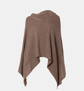 بونشو بدون أكمام محبوك بياقة في