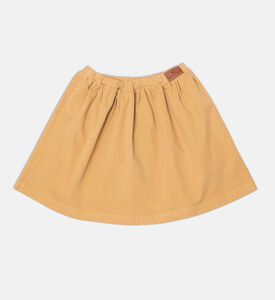 تنورة قطن هرمية بخطوط متباينة على الحافة وتفصيل شعار