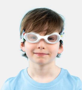 نظارة سباحة زرقاء للأطفال بشريط فائق النعومة مزينة برسوم ديناصورات