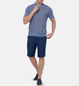 قميص بولو محبوك بنسيج مزخرف