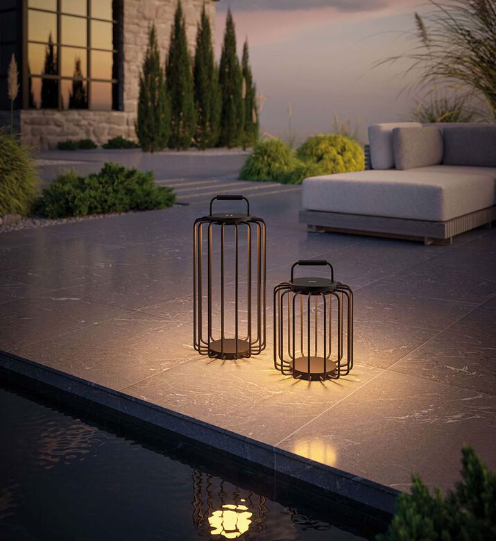 Bangkok Aluminum Tall Lantern Lamp