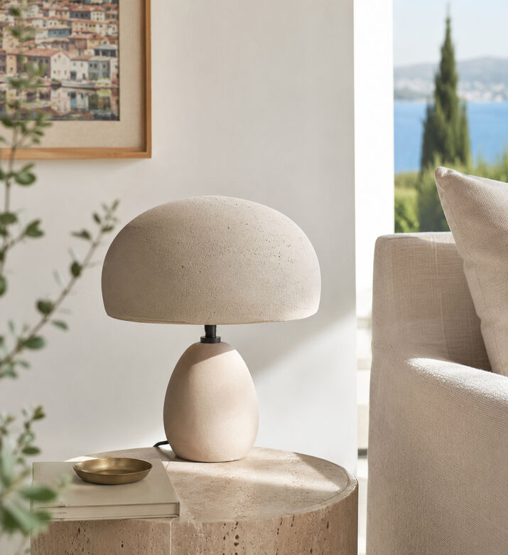 Home Deco and More Kumaar Iron Terracotta Table Lamp, Light-blue, Packshot View