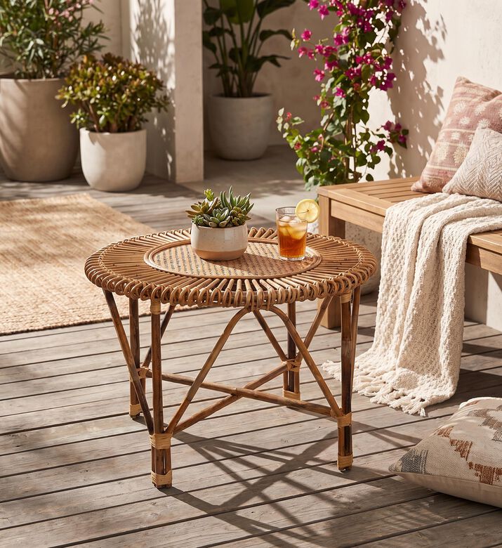 Home Deco and More Flower Design Round-shape Table, Packshot View
