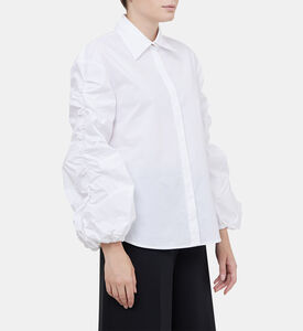 Popeline Shirt With Ruffled Sleeves Popeline Shirt With Ruffled Sleeves