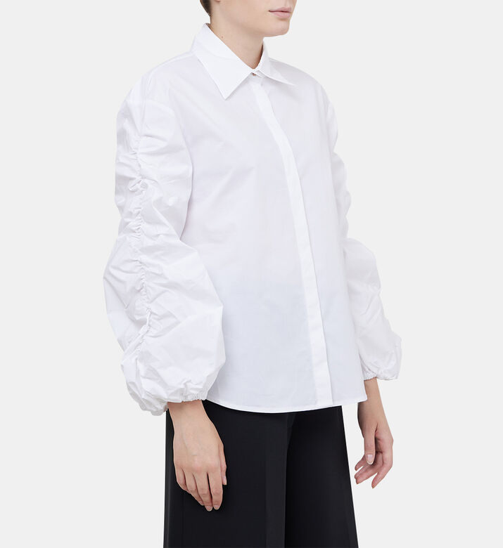 Popeline Shirt With Ruffled Sleeves Popeline Shirt With Ruffled Sleeves