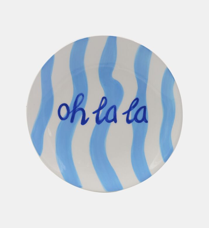 صحن دائري بتصميم غرافيكي سيراميك