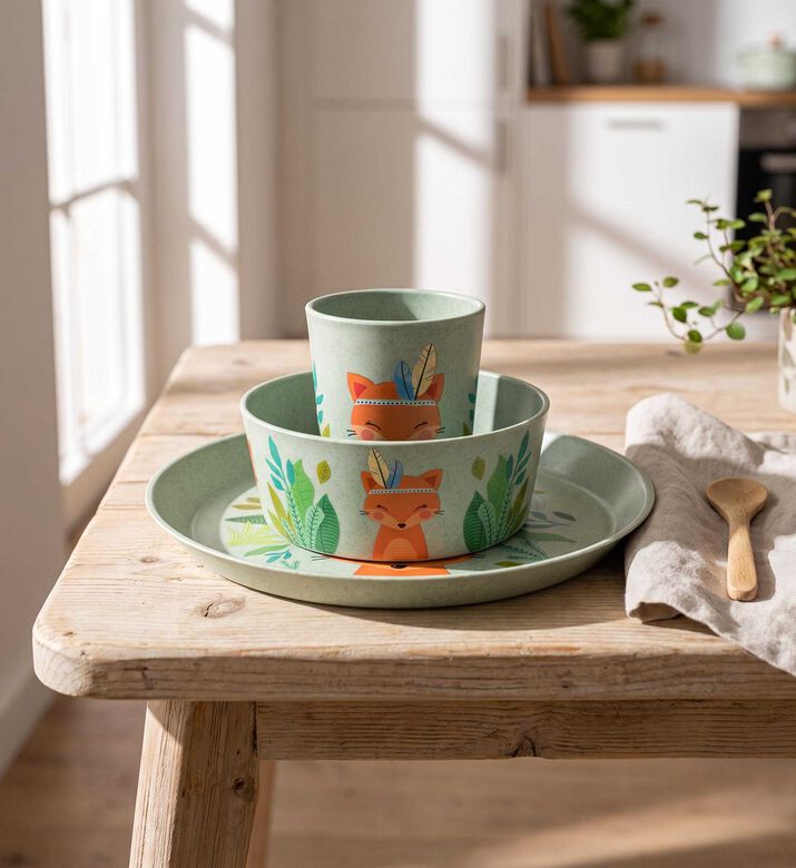 Koziol Geschenk Africa Connect 3-piece Set, Green, Harry, Model View
