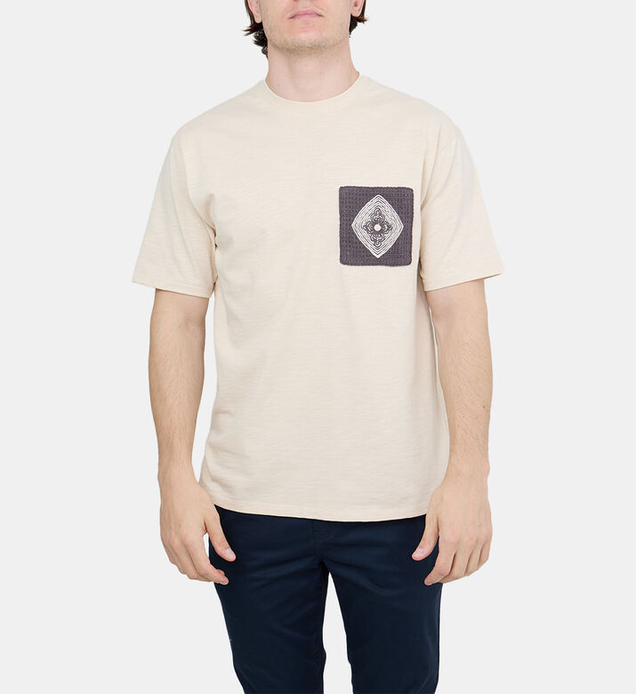 Relaxed Fit Crochet Pocket T-shirt