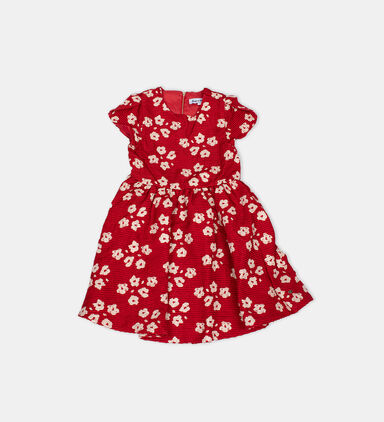 Jacquard Flowery Flared Dress