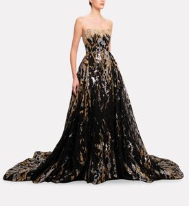Michael Cinco Long Dress, Model View