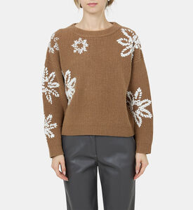 Floral Embroidered Wool Sweater