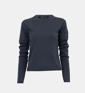 بلوزة بأكمام قصيرة كشمير بفتحات