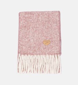 Maison Labiche Knit Fringe-detail Scarf, Pink, Packshot View